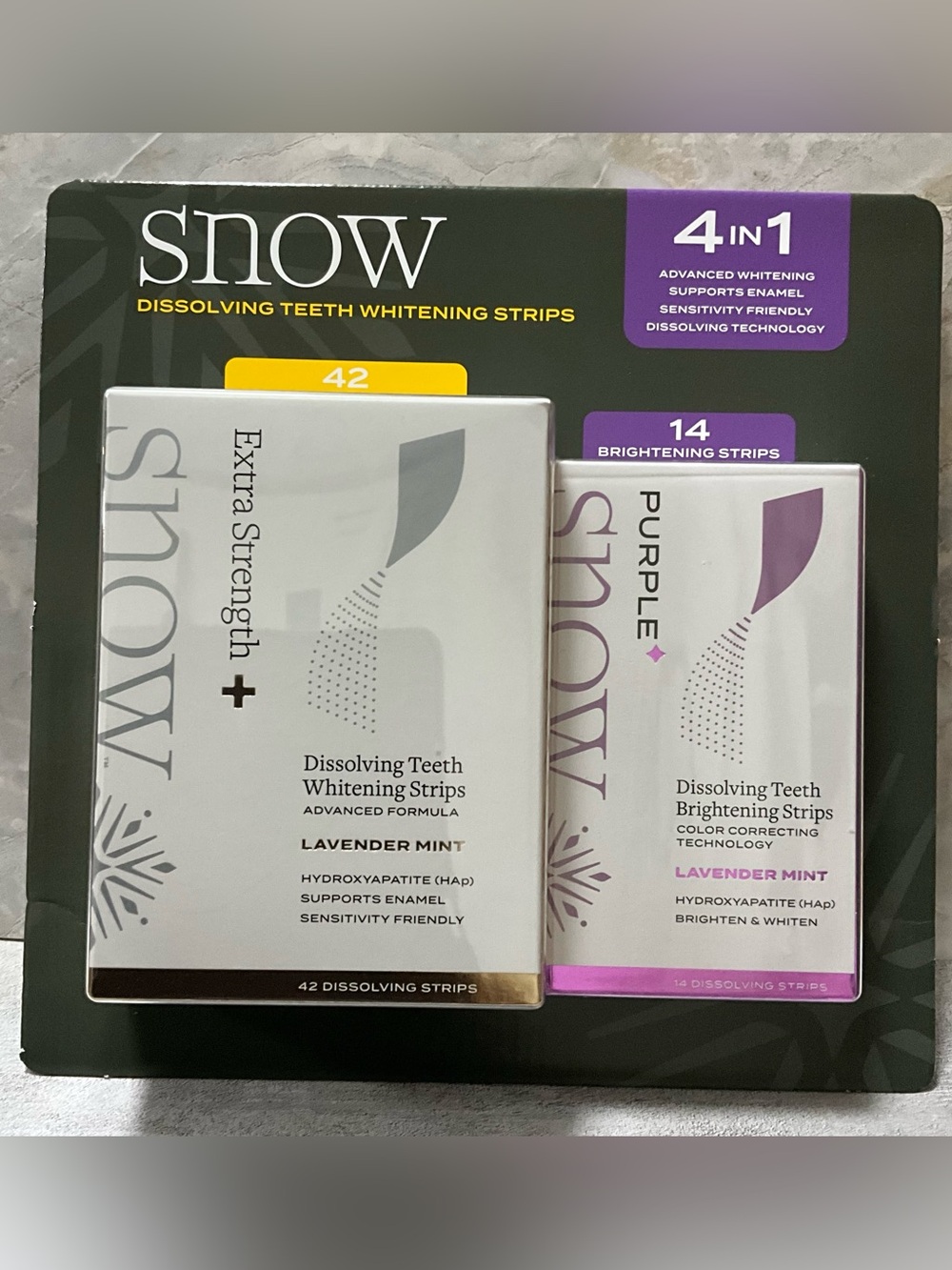 Snow 4-in-1 Dissolving Teeth Whitening Strips new sealed